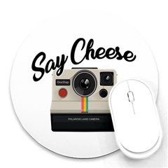 Say Cheese Round Mousepads by Valentinaart