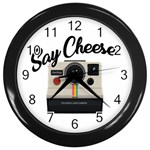 Say Cheese Wall Clocks (Black) Front