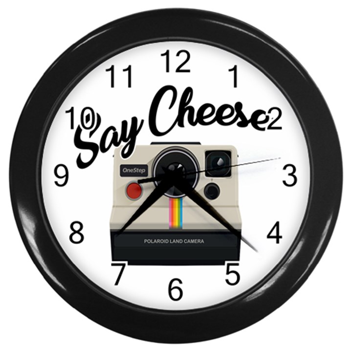 Say Cheese Wall Clocks (Black)