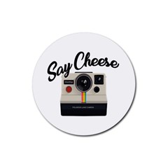 Say Cheese Rubber Round Coaster (4 Pack)  by Valentinaart