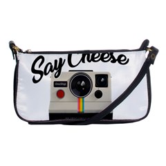 Say Cheese Shoulder Clutch Bags by Valentinaart