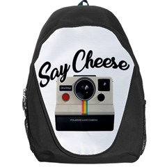 Say Cheese Backpack Bag by Valentinaart