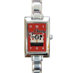 Say Cheese Rectangle Italian Charm Watch by Valentinaart