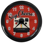 Say Cheese Wall Clocks (Black) Front