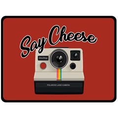 Say Cheese Fleece Blanket (large)  by Valentinaart