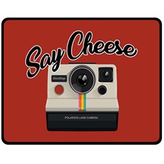 Say Cheese Double Sided Fleece Blanket (medium)  by Valentinaart