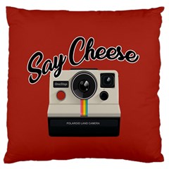 Say Cheese Large Flano Cushion Case (one Side) by Valentinaart