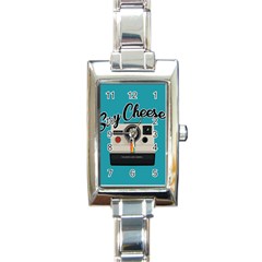 Say Cheese Rectangle Italian Charm Watch by Valentinaart