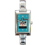 Say Cheese Rectangle Italian Charm Watch Front