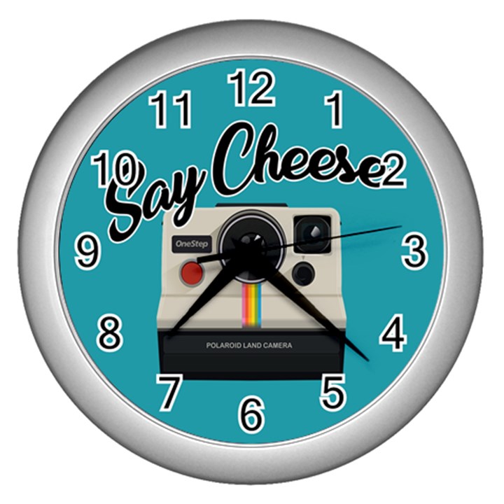 Say Cheese Wall Clocks (Silver) 