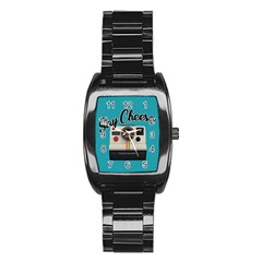 Say Cheese Stainless Steel Barrel Watch by Valentinaart