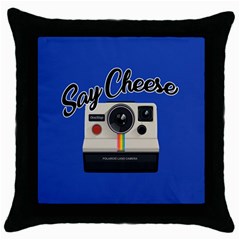 Say Cheese Throw Pillow Case (black) by Valentinaart