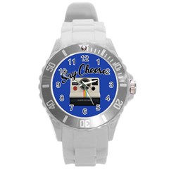 Say Cheese Round Plastic Sport Watch (l) by Valentinaart