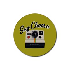 Say Cheese Rubber Coaster (round)  by Valentinaart