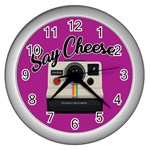 Say Cheese Wall Clocks (Silver)  Front