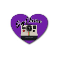 Say Cheese Rubber Coaster (heart)  by Valentinaart