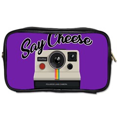 Say Cheese Toiletries Bags by Valentinaart