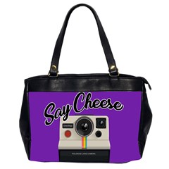 Say Cheese Office Handbags (2 Sides)  by Valentinaart