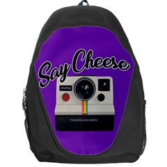 Say Cheese Backpack Bag by Valentinaart