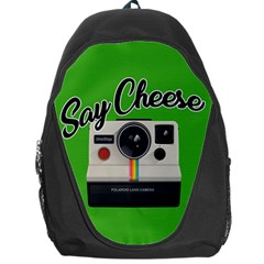 Say Cheese Backpack Bag by Valentinaart