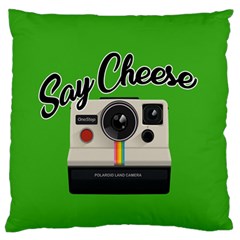 Say Cheese Large Flano Cushion Case (two Sides) by Valentinaart