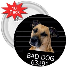 Bed dog 3  Buttons (10 pack) 