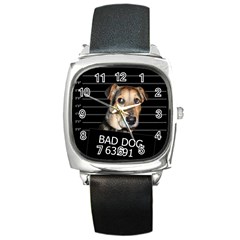 Bed Dog Square Metal Watch by Valentinaart