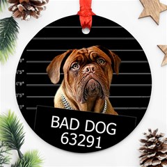 Bed Dog Ornament (round) by Valentinaart