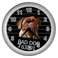 Bed Dog Wall Clocks (silver)  by Valentinaart