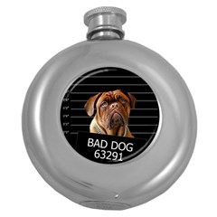 Bed Dog Round Hip Flask (5 Oz) by Valentinaart