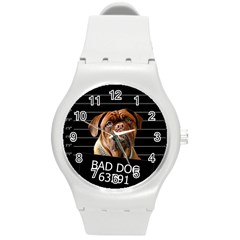 Bed Dog Round Plastic Sport Watch (m) by Valentinaart