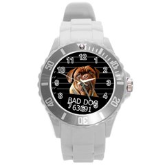 Bed Dog Round Plastic Sport Watch (l) by Valentinaart