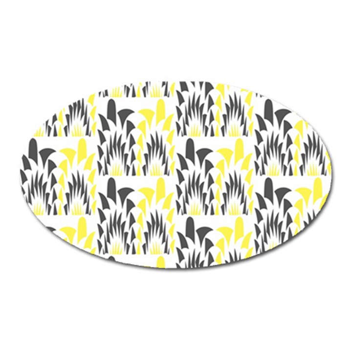 Tricolored Geometric Pattern Oval Magnet