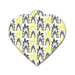 Tricolored Geometric Pattern Dog Tag Heart (two Sides) by linceazul