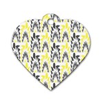 Tricolored Geometric Pattern Dog Tag Heart (Two Sides) Front