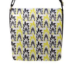 Tricolored Geometric Pattern Flap Messenger Bag (l)  by linceazul