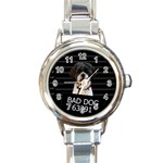 Bad dog Round Italian Charm Watch Front