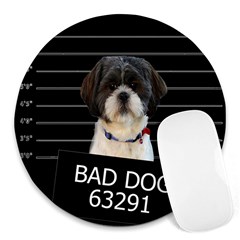 Bad Dog Round Mousepads by Valentinaart