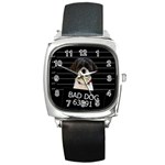 Bad dog Square Metal Watch Front