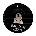 Bad dog Round Ornament (Two Sides) Back