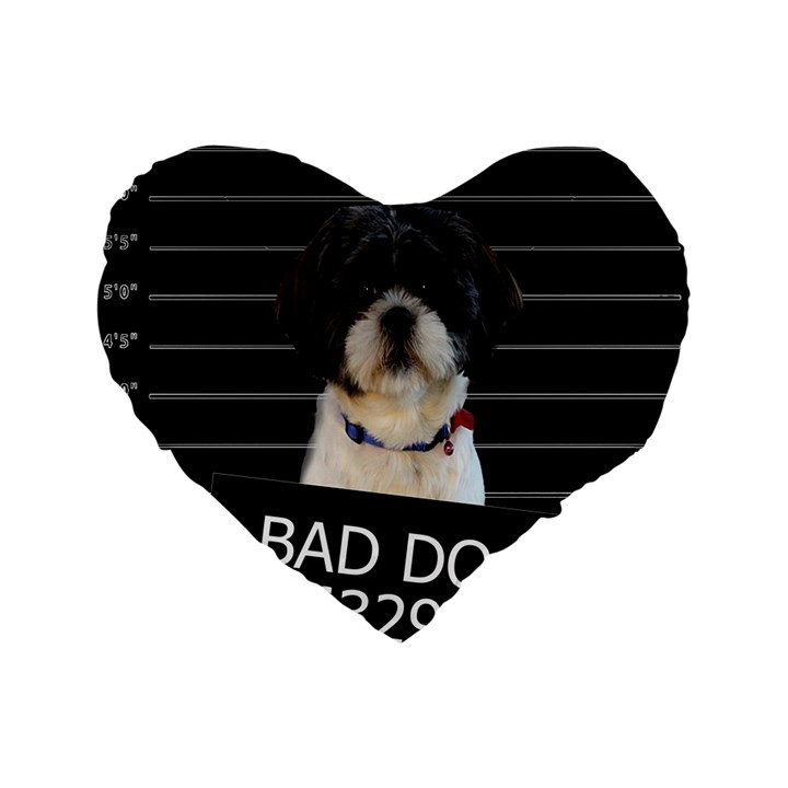 Bad dog Standard 16  Premium Heart Shape Cushions