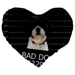 Bad dog Large 19  Premium Flano Heart Shape Cushions Front