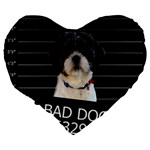 Bad dog Large 19  Premium Flano Heart Shape Cushions Back