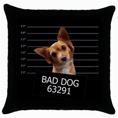 Bad Dog Throw Pillow Case (black) by Valentinaart