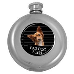 Bad Dog Round Hip Flask (5 Oz) by Valentinaart