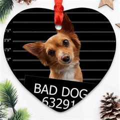 Bad Dog Heart Ornament (two Sides) by Valentinaart