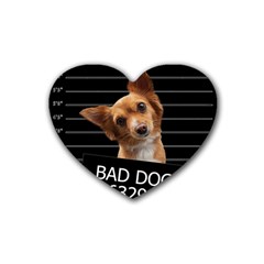 Bad Dog Rubber Coaster (heart)  by Valentinaart