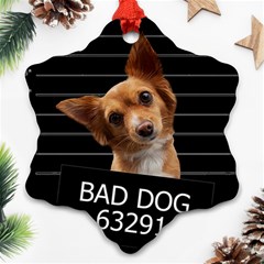 Bad Dog Snowflake Ornament (two Sides) by Valentinaart