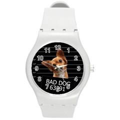 Bad Dog Round Plastic Sport Watch (m) by Valentinaart