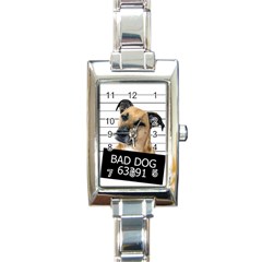 Bad Dog Rectangle Italian Charm Watch by Valentinaart